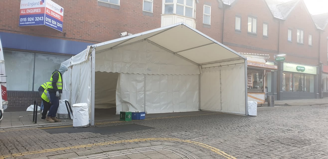 High street corporate marquee Northamptonshire